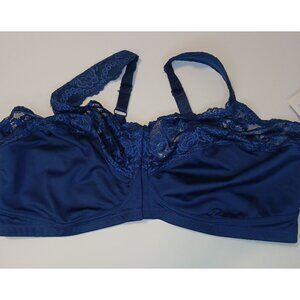 Comfort Choice Women's Plus Size Front Close Wireless Gel Strap Bra, 48G Blue